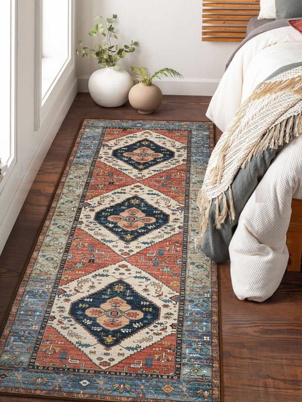 Washable Rug Runners for Hallways, 2x6 Rug Runners Vintage Tribal Medallion